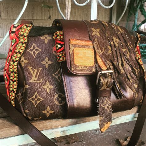 upcycled louis vuitton accessories|repurposed louis vuitton cowboy boots.